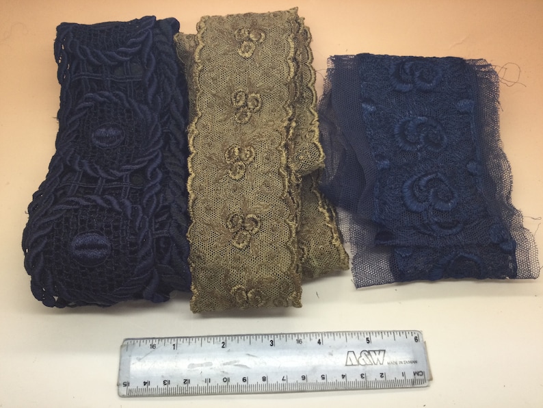 Trio of Antique Lace Trims image 1