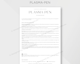 Pflegehinweise für Plasma-Pen Behandlung, Anleitung Pflegetipps nach der Plasmapen Behandlung