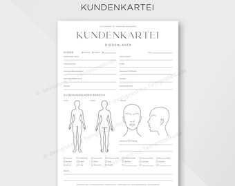 Kundenkartei für Diodenlaser - Haarentfernung mit Diodenlaser Kundenblatt