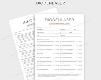 Einverständniserklärung für Diodenlaser Behandlung Einverständnis für Laser Haarentfernung Behandlung