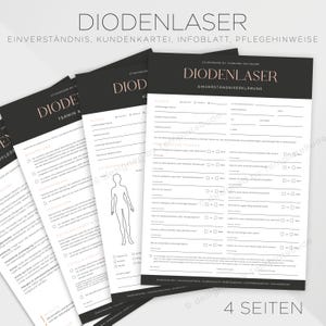 Einverständnis für die Diodenlaser, Einverständniserklärung für dauerhafte Haarentfernung mit Diodenlaser