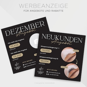 Flyer Vorlage für Kosmetikstudio, Angebot Werbeanzeige für Beauty Behandlung, Social Media Werbeanzeige für Kosmetikbranche