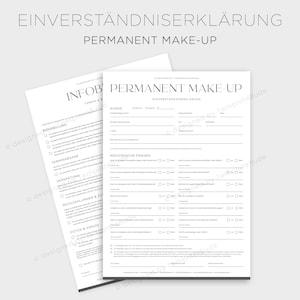 Einverständniserklärung für Permanent Make-Up Einverständnis für PMU Behandlung