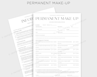 Einverständniserklärung für Permanent Make-Up Einverständnis für PMU Behandlung