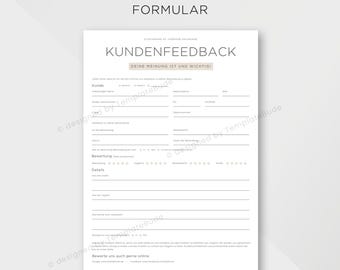 Vorlage für Kundenfeedback, Fragebogen für Kundenmeinung nach Kosmetikbehandlung
