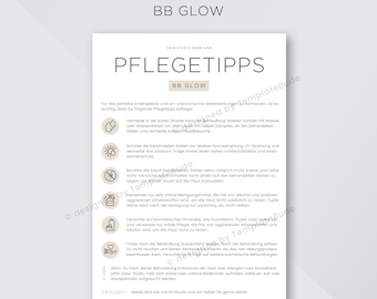 Pflegehinweise für BB Glow Behandlung, Anleitung Pflegetipps für Gesichtsbehandlungen