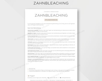 Pflegehinweise für Zahnbleaching Behandlung, Anleitung Pflegetipps Zahnaufhellung