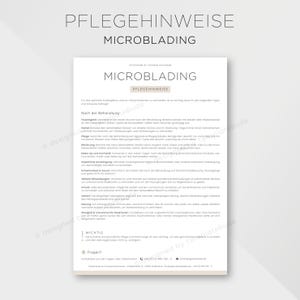 Pflegehinweise für Microblading Behandlung, Anleitung Pflegetipps für die Microblading-Nachsorge