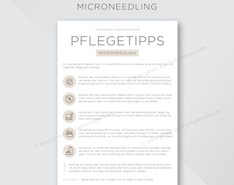Pflegehinweise für Microneedling Behandlung, Anleitung Pflegetipps für Gesichtsbehandlung