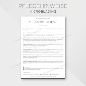 Pflegehinweise für Microblading Behandlung, Anleitung Pflegetipps für die Microblading-Nachsorge