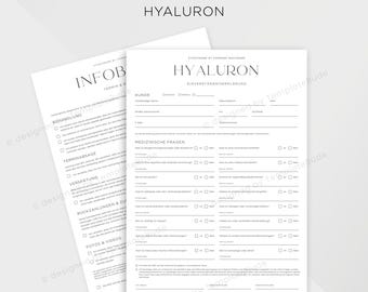 Einverständniserklärung für Hyaluron Behandlung Einverständnis für kosmetische Behandlung mit Hyaluronsäure