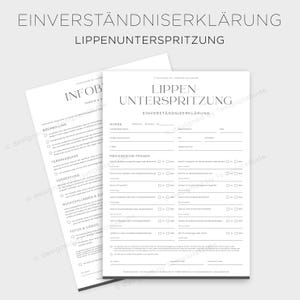 Einverständniserklärung für eine Lippenunterspritzung Einverständnis für Lippenmodellierung