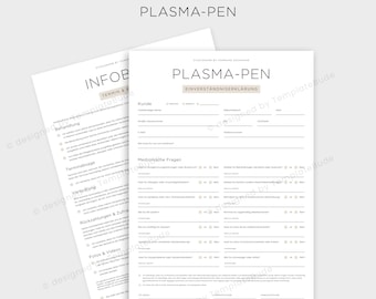 Einverständniserklärung für Plasma-Pen Behandlung Einverständnis für Behandlung mit Plasma-Pen