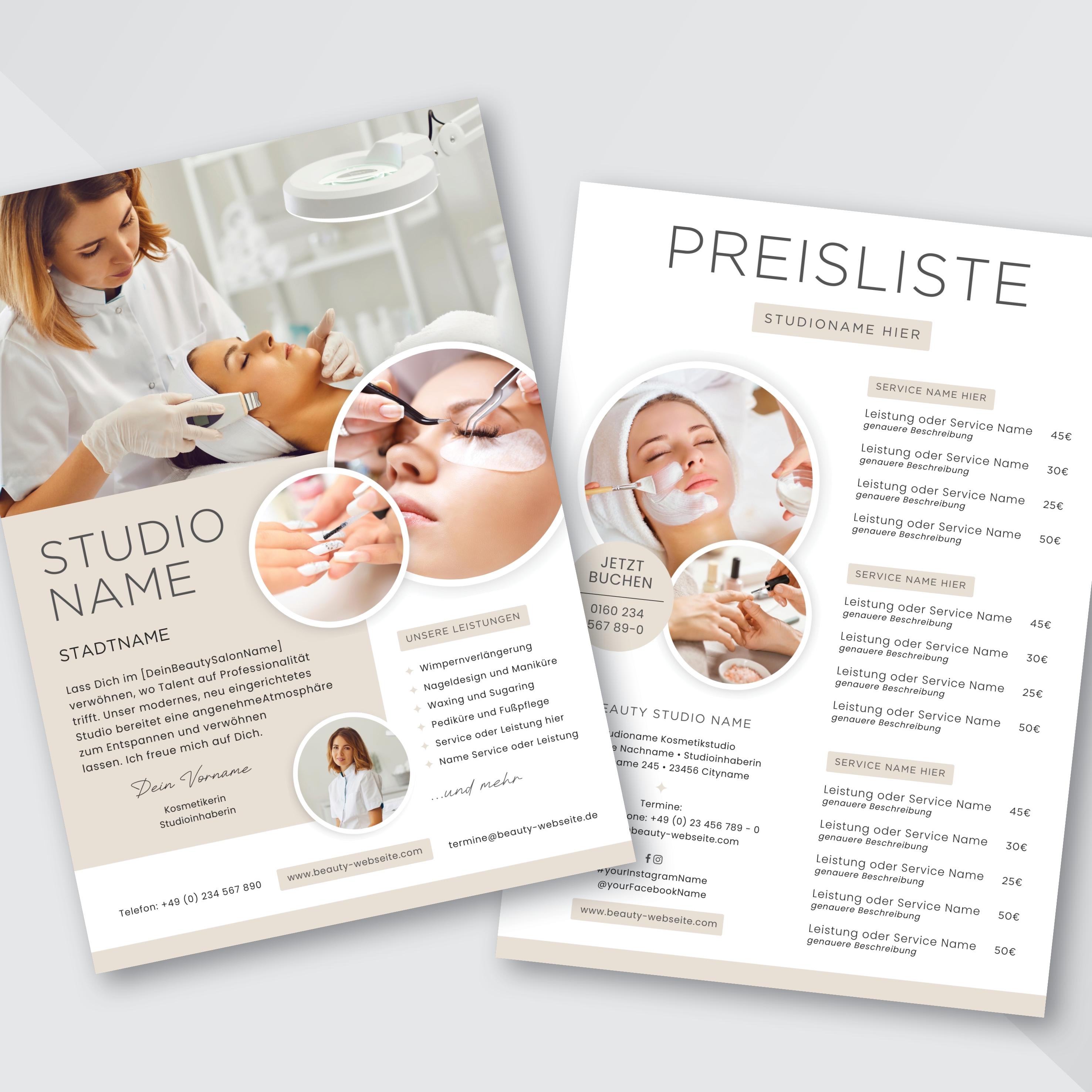 Modelo de folheto para salão de beleza, oferta de propaganda para