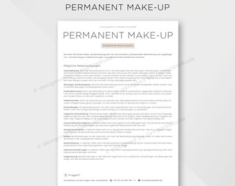 Nebenwirkungen Permanent Make-Up, Hinweise zu Risiken und Nebenwirkungen bei PMU Behandlung, Sofortdownload