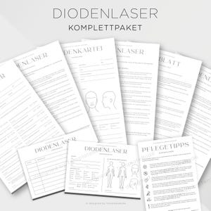 Komplettpaket für die Diodenlaser Behandlung, Einverständniserklärung, Pflegehinweise, Kundenkartei, Infoblätter, uvm