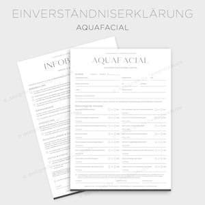 Einverständniserklärung für Aquafacial Behandlung Einverständnis für Gesichtsbehandlung