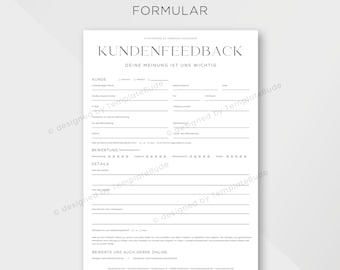 Vorlage für Kundenfeedback, Fragebogen für Kundenmeinung nach Kosmetikbehandlung