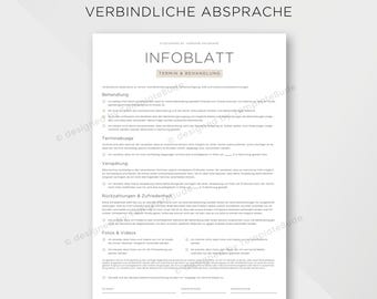 Einverständniserklärung für Termin, Behandlung, Bildrechte und Datenschutz kosmetische Behandlung Formular