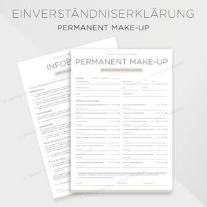 Einverständniserklärung für Permanent Make-Up Einverständnis für PMU Behandlung