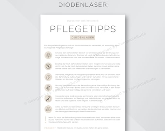 Pflegehinweis für Diodenlaser Behandlung, Pflegetipps nach Diodenlaser Behandlung