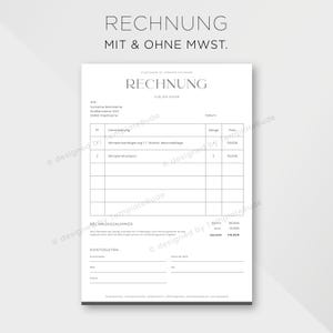 Rechnungsvorlage für Selbstständige und Kleinunternehmer, Moderne Rechnungsvorlage für Unternehmen zum Sofortdownload