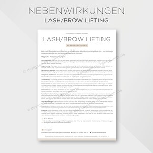 Nebenwirkungen Lash Lifting Brow Lifting, Hinweise zu Risiken und Nebenwirkungen bei Wimpern und Augenbrauen Lifting