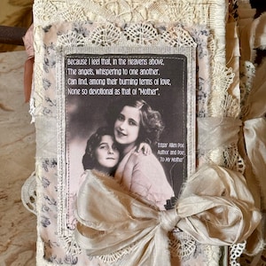 Ode to Mother, A Handmade Interactive Junk Journal, Art Journal, Vintage, Shabby Chic, Ephemera, Mixed Media, Creative gift, Mothers Day