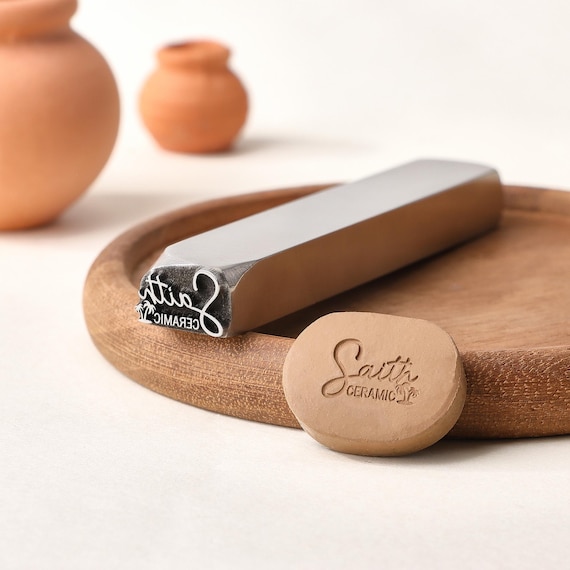 Personalized logo Ceramic Stamps, Polymer Clay Stamp, Custom Tiny Metal Pottery Stamp, Father's Day Gifts For Pottery Makers, Gift for Him