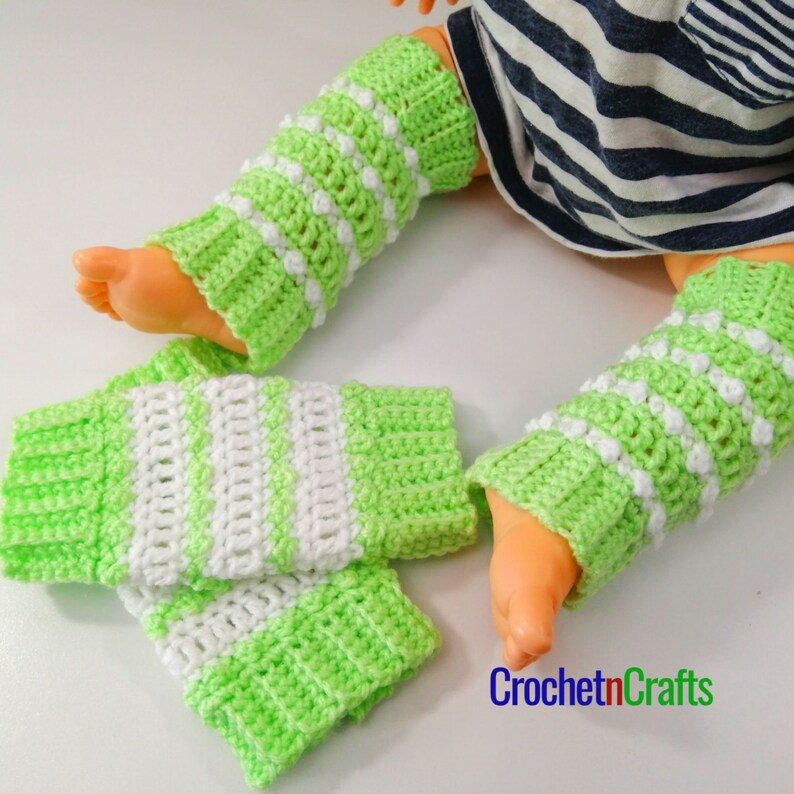 Baby Striped Leg Warmers Crochet Pattern Etsy