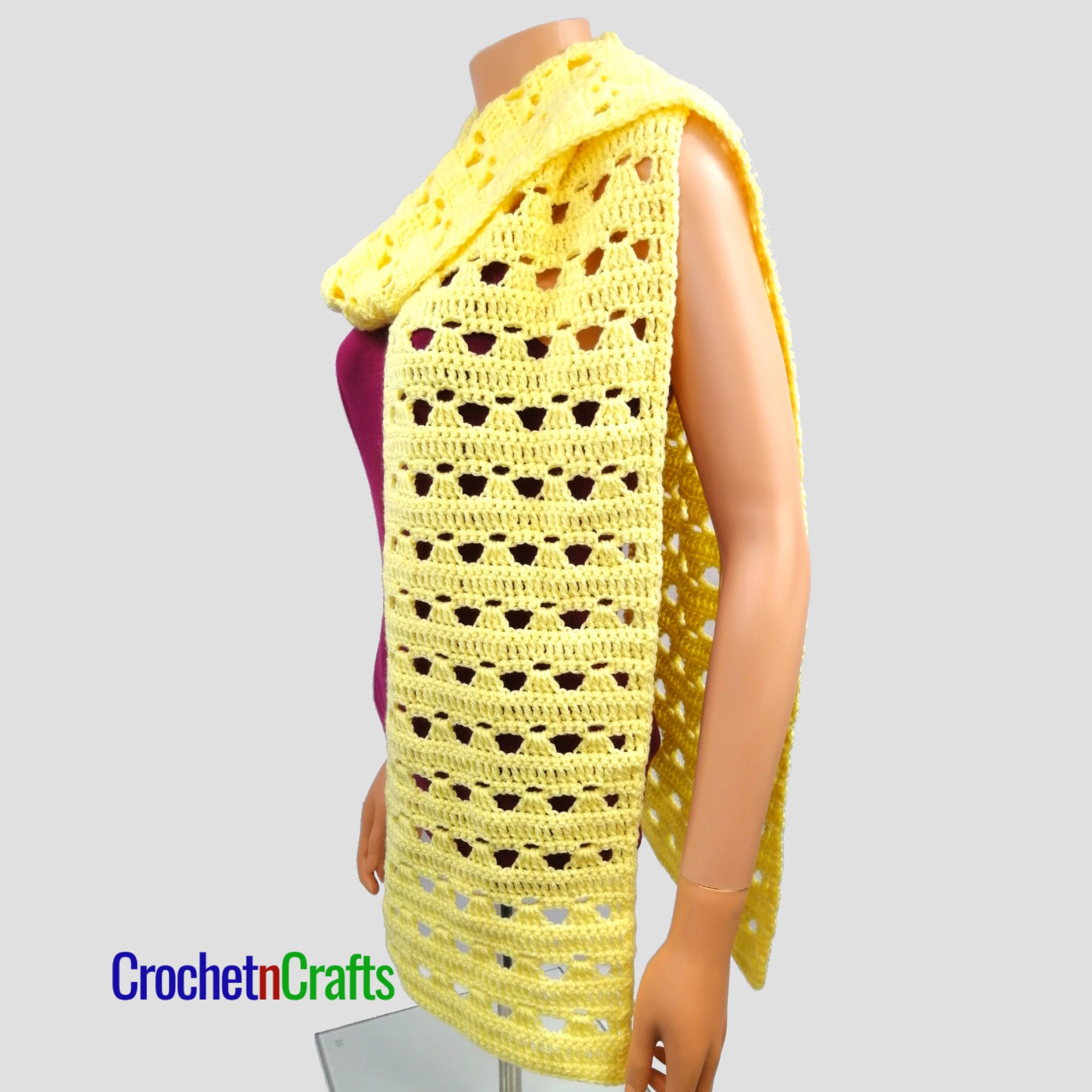 Simple Lace Crochet Scarf - PDF Pattern - Etsy