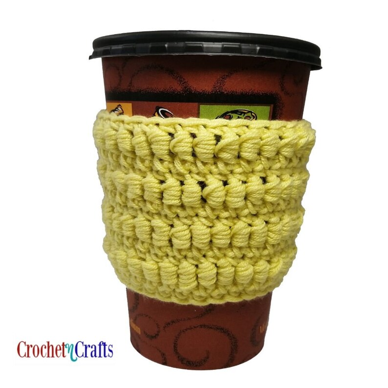 Cozy Bullion Stitch Cup Sleeve PDF Pattern image 3