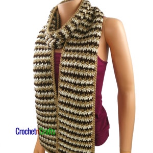 Stashbuster Crochet Striped Scarf - PDF Pattern