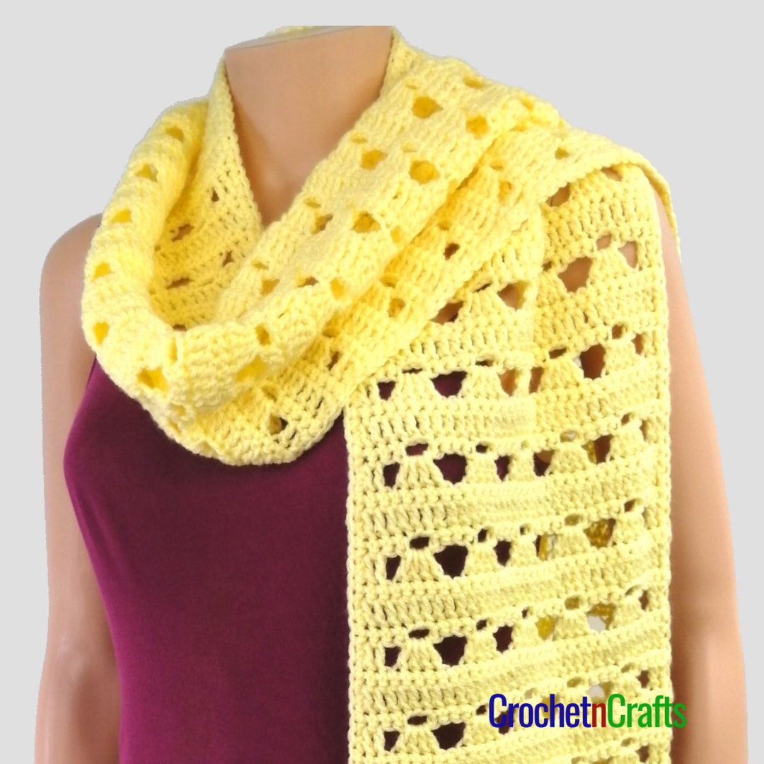 Simple Lace Crochet Scarf - PDF Pattern - Etsy