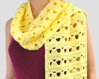 Simple Lace Crochet Scarf - PDF Pattern