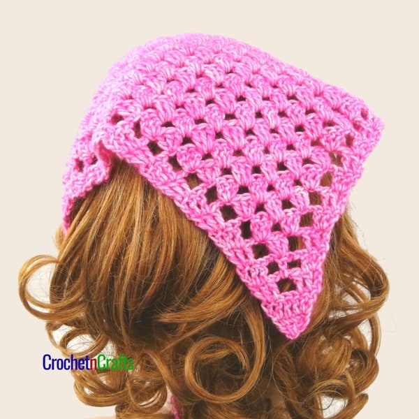 Granny Stitch Crochet Kerchief Pattern - PDF Pattern