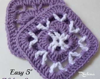 Easy 5" Afghan Square ~ Crochet Pattern