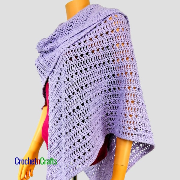 Crochet Asymmetrical Shawl - PDF Pattern