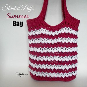 Slanted Puffs Bag ~ Crochet Pattern