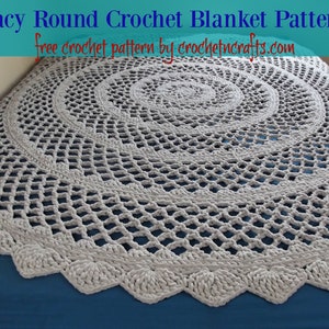 Lacy Round Crochet Blanket ~ PDF Pattern