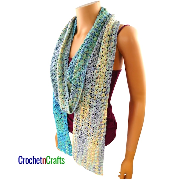 Lightweight Crochet Spring Scarf - PDF Pattern