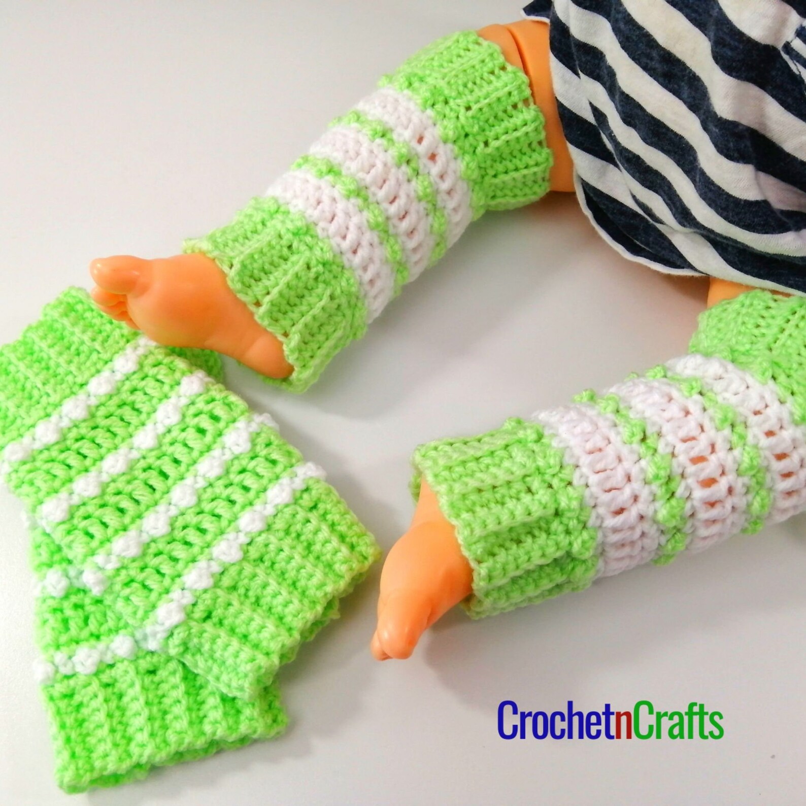 Baby Striped Leg Warmers Crochet Pattern Etsy