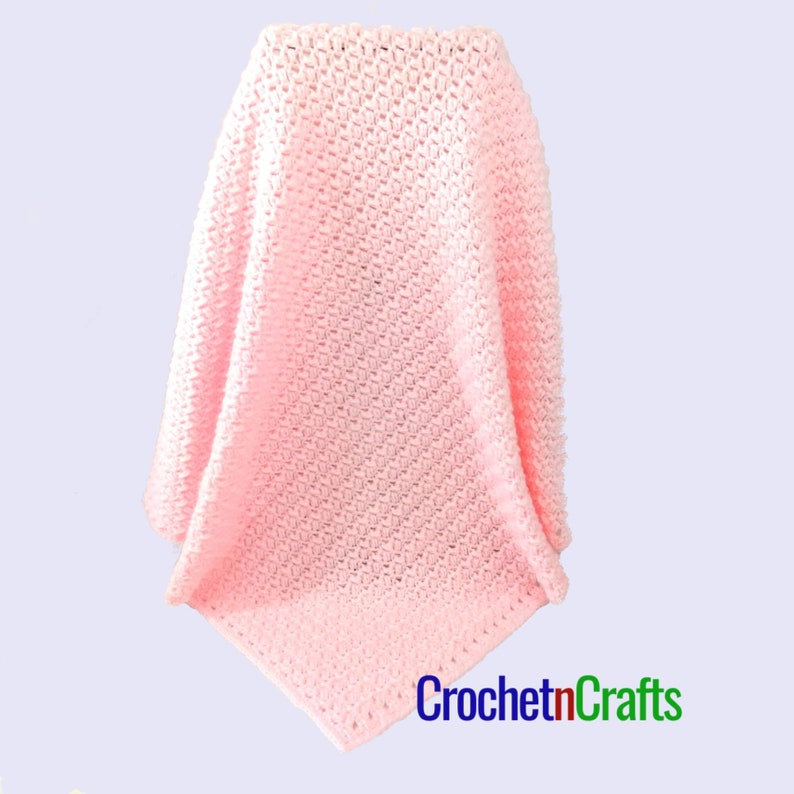 Slanted Puff Stitch Textured Baby Blanket Crochet Pattern PDF image 2