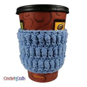 Cozy Bullion Stitch Cup Sleeve PDF Pattern image 1