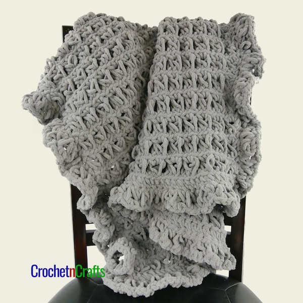 Broomstick Lace Crochet Baby Blanket