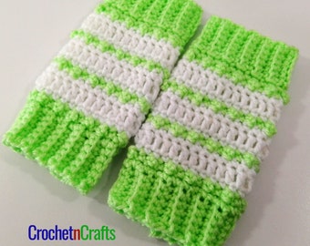 Baby Striped Leg Warmers ~ Crochet Pattern