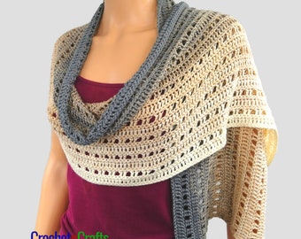Lightweight Easy Rectangular Crochet Shawl ~ PDF Pattern
