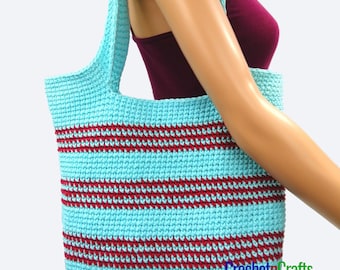 Simple Stripes Single Crochet Bag ~ PDF Pattern