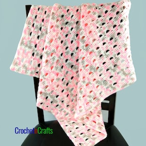 Simple Lace Easy Crochet Baby Blanket - PDF Pattern