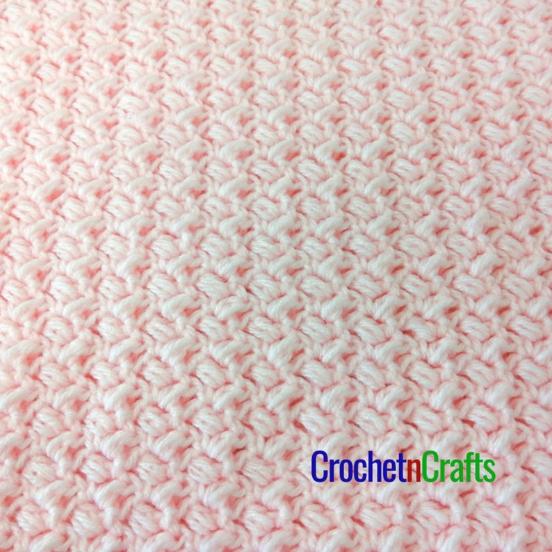 Slanted Puff Stitch Textured Baby Blanket Crochet Pattern PDF image 4